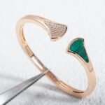 [Eternal Jewelry]DREAM BRACELET OPEN MALACHITE PINK GOLD - Image 3