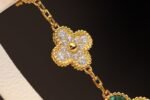 [Eternal Jewelry]CLOVER EARRINGS GOLD MALACHITE DIAMOND 3 MOTIF - Image 8