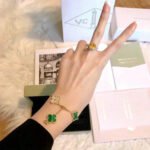 [Eternal Jewelry]CLOVER  5 MOTIF MALACHITE DIAMOND BRACELET - Image 10