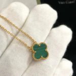 [Eternal Jewelry]CLOVER 15MM MALACHITE SINGLE FLOWER  NECKLACE - Image 3