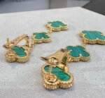 [Eternal Jewelry]CLOVER MALACHITE 3 MOTIFS GOLD - Image 9