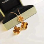 [Eternal Jewelry]CLOVER MEDIUM 1 MOTIFS TIGER EYE EARRINGS - Image 3