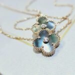 [Eternal Jewelry]CLOVER 15MM DIAMOND AND MOTHER-OF-GREY NECKLACE - Image 4