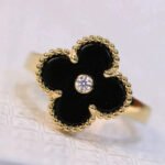 [Eternal Jewelry]CLOVER ONYX RING GOLD DIAMOND - Image 3
