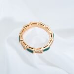 [Eternal Jewelry]SERPENTI RING PINK GOLD MALACHITE DIAMOND 3MM - Image 4