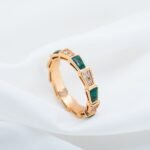 [Eternal Jewelry]SERPENTI RING PINK GOLD MALACHITE DIAMOND 3MM - Image 5
