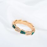 [Eternal Jewelry]SERPENTI RING PINK GOLD MALACHITE DIAMOND 3MM - Image 7
