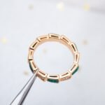 [Eternal Jewelry]SERPENTI RING PINK GOLD MALACHITE DIAMOND 3MM - Image 10
