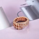 [Eternal Jewelry]SERPENTI RING PINK GOLD DIAMOND DOUBLE ROW - Image 8