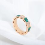 [Eternal Jewelry]SERPENTI RING PINK GOLD MALACHITE DIAMOND PAVED 4MM - Image 4