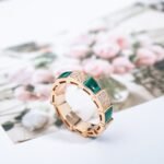 [Eternal Jewelry]SERPENTI RING PINK GOLD MALACHITE DIAMOND PAVED 4MM - Image 9