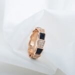 [Eternal Jewelry]SERPENTI RING PINK GOLD BLACK MOP DIAMOND PAVED 4MM - Image 3