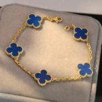 [Eternal Jewelry]CLOVER 5 MOTIFS BLUE AGATE BRACELET - Image 5