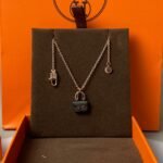 [Eternal Jewelry]CONSTANCE BLACK PEDANT PINK GOLD NECKLACE - Image 7