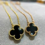 [Eternal Jewelry]CLOVER 15MM BLACK ONYX SINGLE FLOWER NECKLACE - Image 2