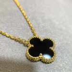 [Eternal Jewelry]CLOVER 15MM BLACK ONYX SINGLE FLOWER NECKLACE - Image 3