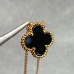[Eternal Jewelry]CLOVER 15MM BLACK ONYX SINGLE FLOWER NECKLACE - Image 9