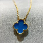 [Eternal Jewelry]CLOVER 15MM BLUE AGATE NECKLACE - Image 3