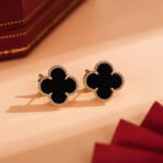 [Eternal Jewelry]CLOVER MEDIUM 1 MOTIFS  ONYX STUD EARRINGS - Image 6
