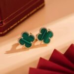 [Eternal Jewelry]CLOVER MEDIUM 1 MOTIFS MALACHITE  EARRINGS - Image 4