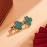 [Eternal Jewelry]CLOVER MEDIUM 1 MOTIFS MALACHITE  EARRINGS - Image 5