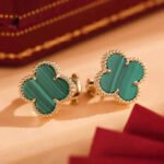 [Eternal Jewelry]CLOVER MEDIUM 1 MOTIFS MALACHITE  EARRINGS - Image 3