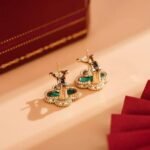 [Eternal Jewelry]CLOVER MEDIUM 1 MOTIFS MALACHITE  EARRINGS - Image 9