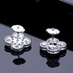 [Eternal Jewelry]CLOVER 1 MOTIFS DIAMOND STUD EARRINGS SILVER - Image 7