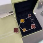 [Eternal Jewelry]CLOVER 5 MOTIFS SIVLER CARNELIAN TIGER EYE BRACELET - Image 3
