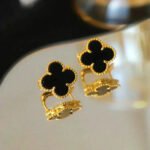 [Eternal Jewelry]CLOVER MEDIUM 1 MOTIFS  ONYX STUD EARRINGS - Image 3