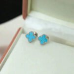 [Eternal Jewelry]CLOVER MINI 9.5MM ONYX STUD EARRINGS SILVER - Image 6