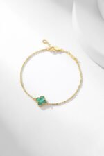 [Eternal Jewelry]CLOVER BRACELET MALACHITE 1 MOTIF - Image 3