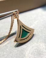 [Eternal Jewelry]DREAM MALACHITE DIAMOND PAVED PINK GOLD NECKLACE - Image 4