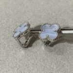 [Eternal Jewelry]CLOVER CHALCEDONY SILVER STUD EARRINGS - Image 3