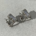 [Eternal Jewelry]CLOVER CHALCEDONY SILVER STUD EARRINGS - Image 4