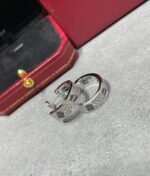 [Eternal Jewelry]LOVE CERAMIC DIAMOND PAVED SILVER EARRINGS - Image 6