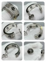 [Eternal Jewelry]LOVE CERAMIC DIAMOND PAVED SILVER EARRINGS - Image 9