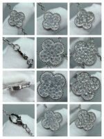[Eternal Jewelry]CLOVER 6 MOTIF DIAMOND PAVED NECKLACE - Image 3