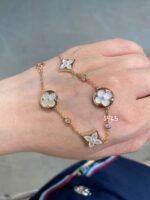 [Eternal Jewelry]STAR AND SUN 4 MOTIF WHITE MOP PINK GOLD BRACELET - Image 3