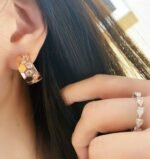 [Eternal Jewelry]BEE LOVE DIAMOND HOOP EARRINGS - Image 2