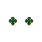 [Eternal Jewelry]CLOVER MEDIUM 1 MOTIFS MALACHITE  EARRINGS - Image 2