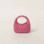 Wander Matelassé Soft Lamb Nappa Small Crescent Moon Bag Peach Blossom Pink - Image 4