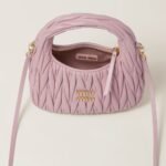 Wander Matelassé Soft Lamb Nappa Small Crescent Moon Bag Snow Pink - Image 2