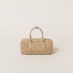 Arcadie Matelassé Large Soft Lamb Leather Handbag Sandy yellow - Image 5