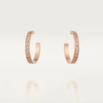 [Eternal Jewelry]LOVE DIAMOND PINK GOLD HOOP EARRINGS - Image 2