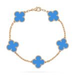 [Eternal Jewelry]CLOVER 5 MOTIFS BLUE AGATE BRACELET - Image 2