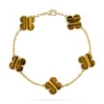 [Eternal Jewelry]CLOVER  5 MOTIFS TIGER EYE BRACELET