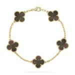 [Eternal Jewelry]CLOVER 5 MOTIF GRAY MOP  BRACELET