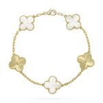 [Eternal Jewelry]CLOVER BRACELET 5 MOTIF WHITE MOP PINK GOLD - Image 2