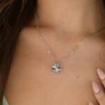[Eternal Jewelry]CLOVER  15MM DIAMOND LASER NECKLACE SILVER - Image 8